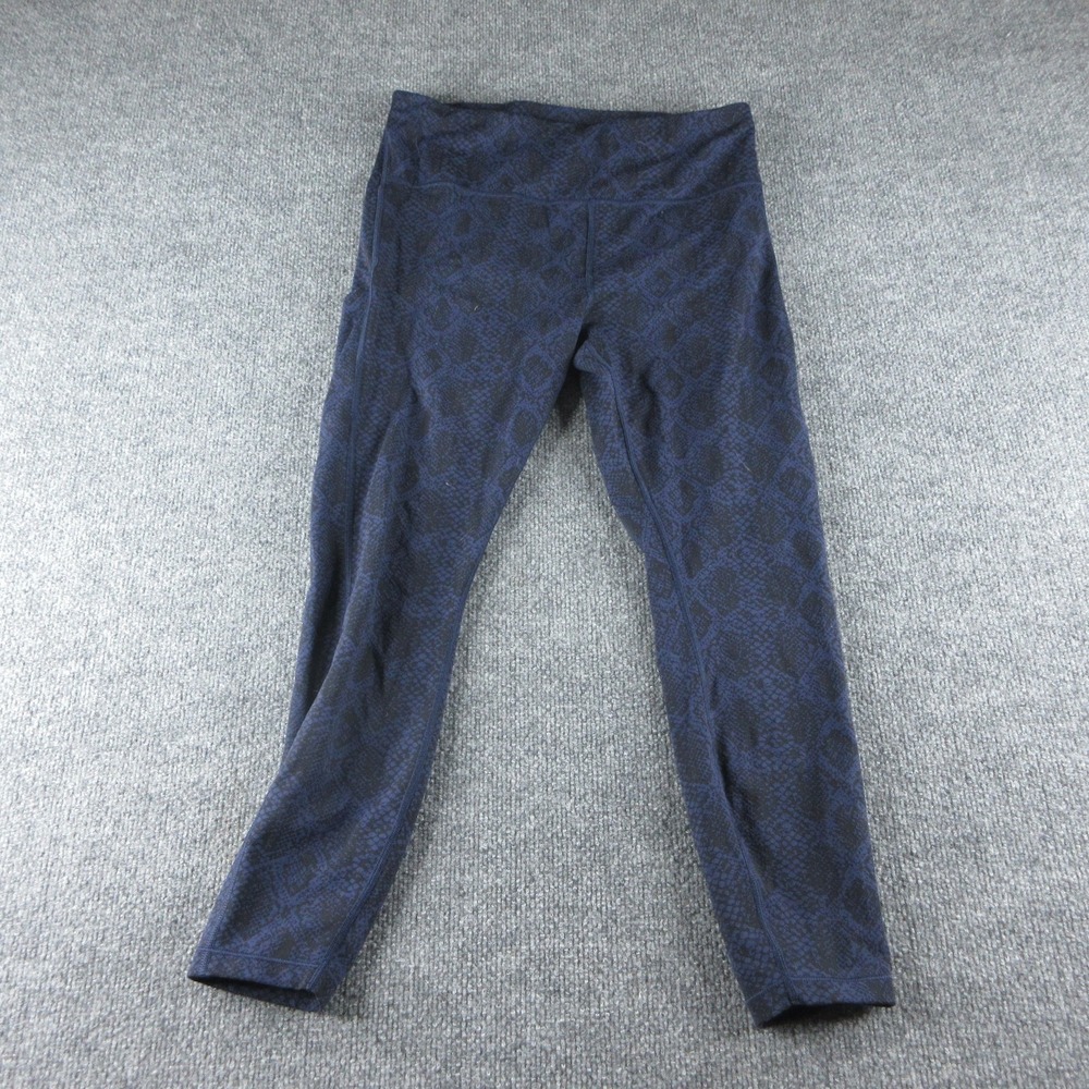 Athleta Leggings Womens M Blue Ultimate 7/8 Tight Animal Print Yoga Gym Running